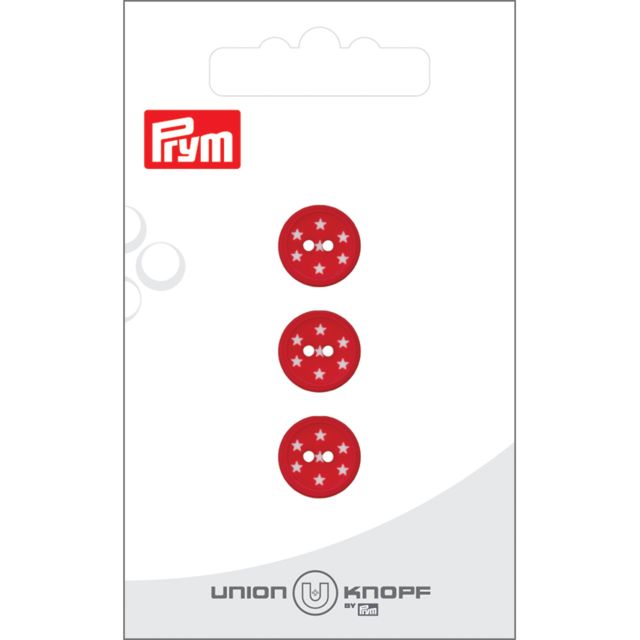 Bouton Prym Petites étoiles 12 mm x3 - Rouge