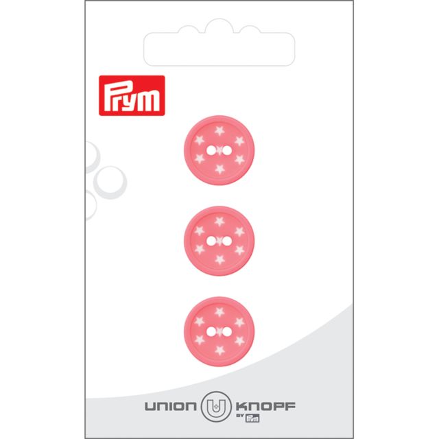 Bouton Prym Petites étoiles 15 mm x3 - Rose