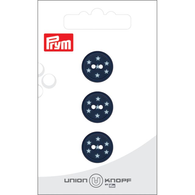 Bouton Prym Petites étoiles 15 mm x3 - Bleu marine