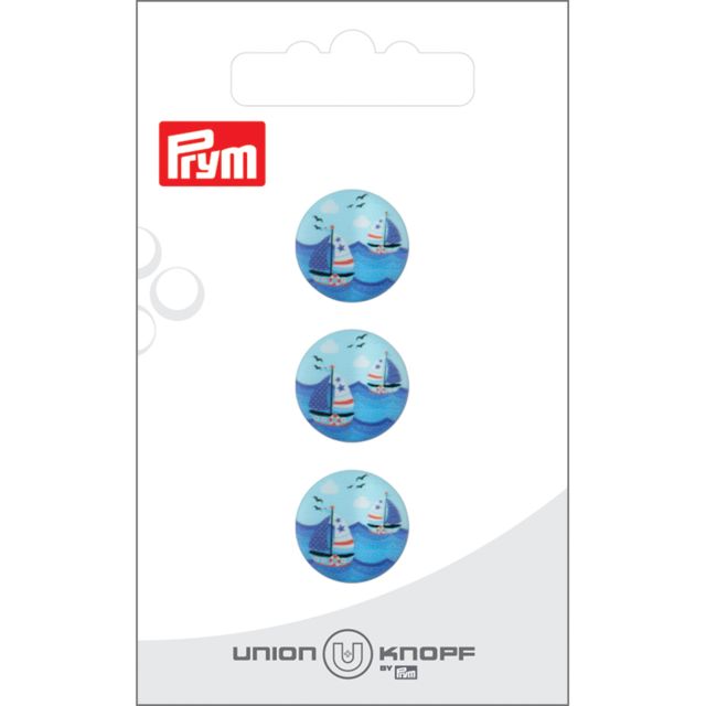 Bouton Prym Voilier 15 mm x3 - Bleu