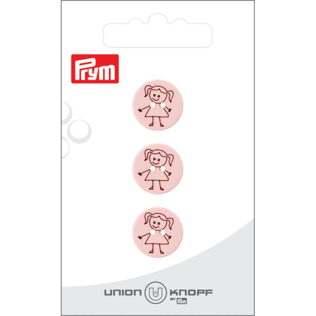 Bouton Prym Petite fille 15 mm x3 - Rose pâle