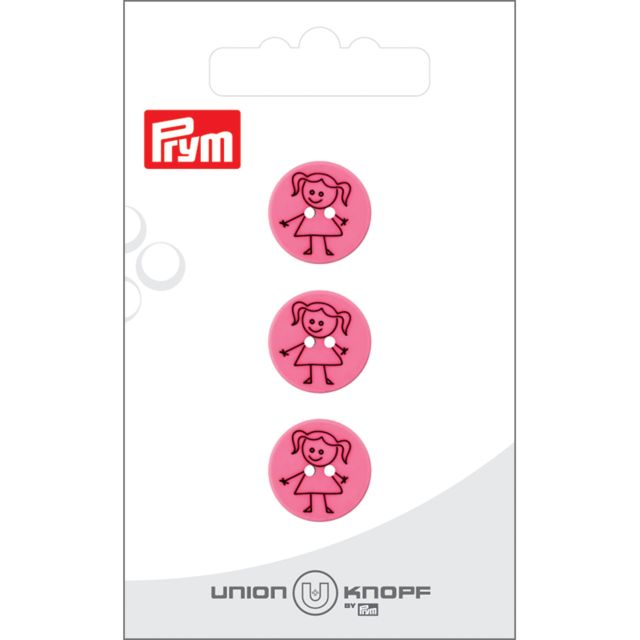 Bouton Prym Petite fille 15 mm x3 - Rose