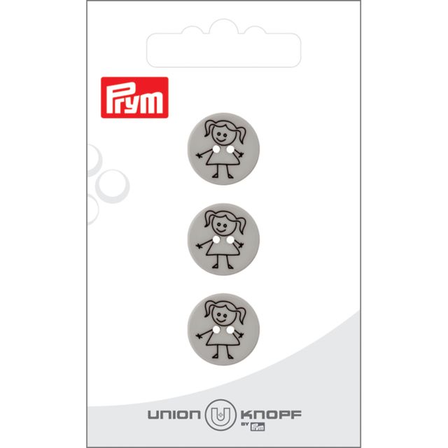 Bouton Prym Petite fille 15 mm x3 - Gris clair