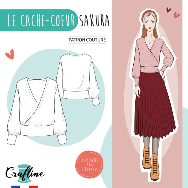 Patron Craftine Cache-coeur Sakura