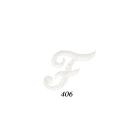 Ecusson Thermocollant Lettre Calligraphie Anglaise "F" Blanche