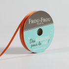 Bobinette Ruban Satin double face Frou-Frou Orange flamboyant - 3 mm x 8 mètres