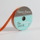 Bobinette Ruban Satin double face Frou-Frou Orange flamboyant - 6 mm x 6 mètres