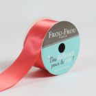 Bobinette Ruban Satin double face Frou-Frou Corail - 25 mm x 5 mètres