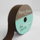 Bobinette Ruban Gros grain Frou-Frou Chocolat - 16 mm x 6 mètres