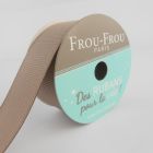 Bobinette Ruban Gros grain Frou-Frou Taupe - 25 mm x 5 mètres