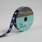 Ruban Satin étoile Frou-Frou Navy - 9 mm x 5 mètres