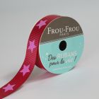 Bobinette Ruban Gros grain Etoile Frou-Frou Rubis eclatant - 16 mm x 4 mètres