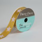 Bobinette Ruban Gros grain Etoile Frou-Frou Poussière d'or - 16 mm x 4 mètres