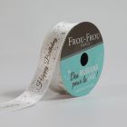 Ruban Satin Happy birthday Frou-Frou Neige - 16 mm x 4 mètres