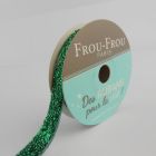 Bobinette Ruban Velours Paillettes Frou-Frou Emeraude - 9 mm x 2 mètres