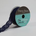 Bobinette Ruban Dentelle Frou-Frou Navy - 22 mm x 4 mètres