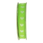 Ruban coeur  Vert - bobinette 2m