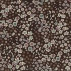 Tissu Coton Frou-Frou Fleuri N°10 Marron et ecru - Par 10 cm