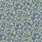 Tissu Coton Frou-Frou Fleuri N°15 Ecru et bleu - Par 10 cm