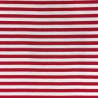 Tissu Jersey Viscose Marinière Rayures 1 cm Rouge et blanc - Par 10 cm