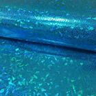 Tissu Lamé effet holographique Bleu turquoise - Par 10 cm