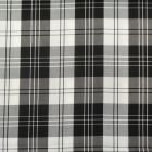 Tissu Tartan Ecossais Blanc Gros Carreaux Noirs - Par 10 cm