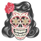 Sticker textile thermo-adhésif  7x7 cm - Tête mexicaine - femme 