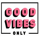 Sticker textile thermo-adhésif  7x7 cm - Good vibes