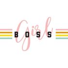 Sticker textile thermo-adhésif  7x7 cm - Girl Boss