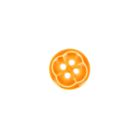 Bouton forme fleur 12 mm - Orange