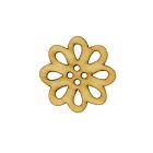 Bouton fleur en bois 20 mm - Naturel