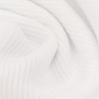 Tissu Bord côte uni Blanc - Par 10 cm