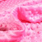 Tissu Minky Ultra doux Pois  Rose bonbon