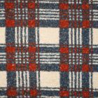 Tissu Tartan Ecossais bouclé Karinia brique sur fond Ecru