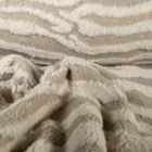 Tissu Fausse fourrure Teddy Zébré Ecru sur fond Beige