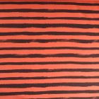 Tissu Jersey Coton imprimé épais Rayures grise anthracite sur fond Orange - Par 10 cm