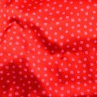 Tissu Crêpe Satin pois sur fond Rouge