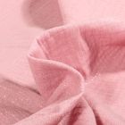 Tissu Double gaze Pailleté uni Rose clair