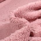  Tissu Fausse fourrure Doudou réversible uni Rose