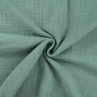 Tissu Double gaze aspect lin uni Vert amande