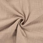 Tissu Double gaze aspect lin uni Beige