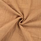 Tissu Double gaze aspect lin uni Camel