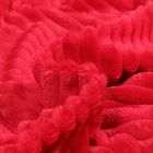 Tissu Minky Ultra doux uni côtelé envers doudou Rouge griotte