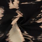 Tissu Viscose aspect Lin Cloudy beige sur fond Noir