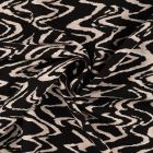 Tissu Viscose aspect Lin Waves beige sur fond Noir