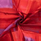 Tissu Satin de Viscose Milou sur fond Rouge