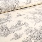 Tissu Toile de Jouy Grande largeur Au fil du temps Noir