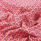 Tissu Coton imprimé  Arty Eventails rouges Vif  - Par 10 cm