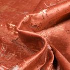 Tissu Velours d'ameublement Astral sur fond Terracotta