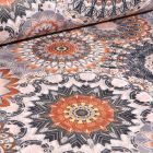 Tissu Jacquard damassé Mandala sur fond Beige